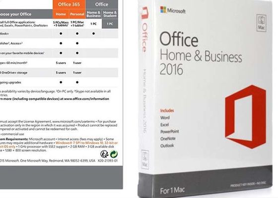 τριανταδυάμπιτο εξηντατετράμπιτο σπίτι του Microsoft Office 2016 και επιχειρησιακό DVD ψηφιακό κλειδί